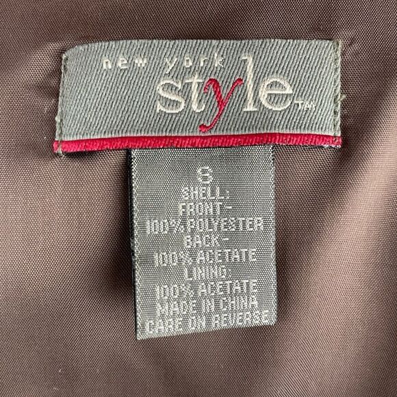 New York Style Brown Floral Button Down Vest Size S EUC - Picture 5 of 5